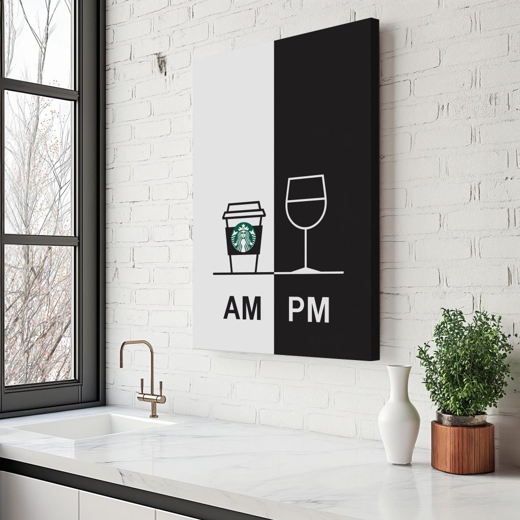 Minimalist Coffee and Wine Poster Print - Funny Kitchen Wall Art, Modern Decor, Gift for Coffee Lovers and Wine Enthusiasts - Image 5