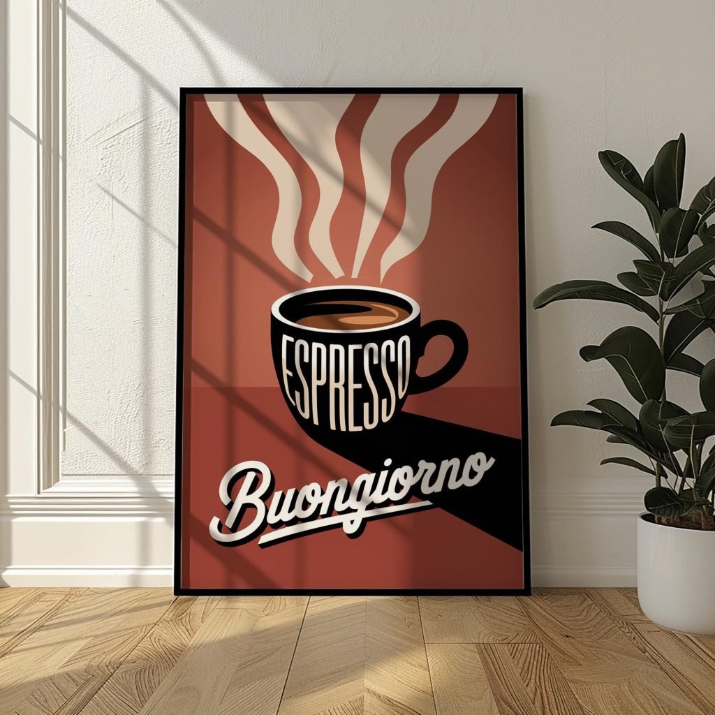 Vintage Espresso Coffee Poster - "Buongiorno" Wall Art, Retro Coffee Poster Print, Canvas wall art Kitchen Decor - Image 3