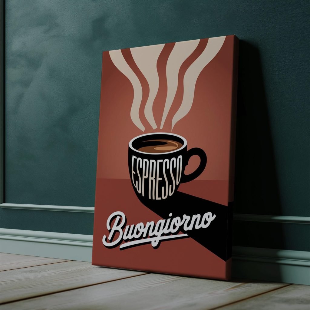 Vintage Espresso Coffee Poster - "Buongiorno" Wall Art, Retro Coffee Poster Print, Canvas wall art Kitchen Decor - Image 5