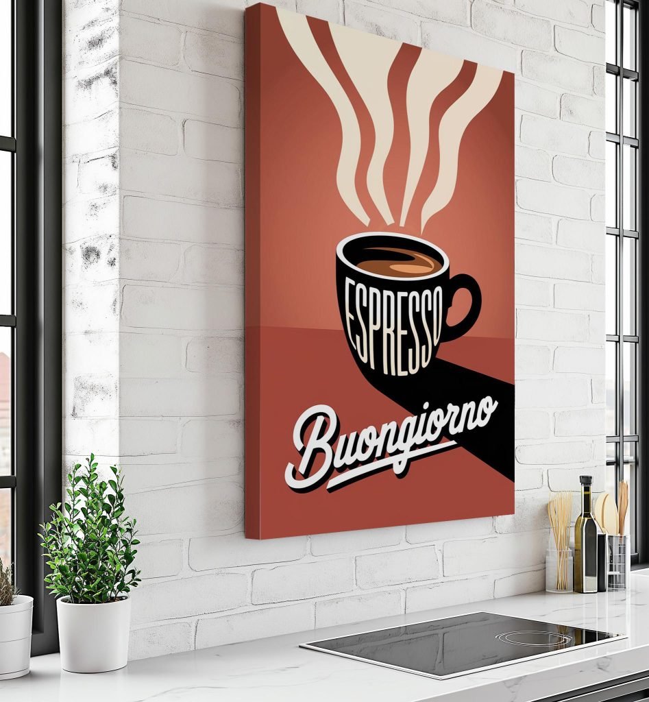 Vintage Espresso Coffee Poster - "Buongiorno" Wall Art, Retro Coffee Poster Print, Canvas wall art Kitchen Decor - Image 6