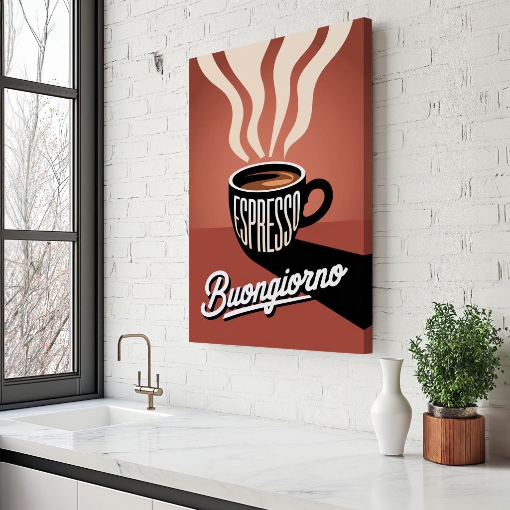 Vintage Espresso Coffee Poster - "Buongiorno" Wall Art, Retro Coffee Poster Print, Canvas wall art Kitchen Decor - Image 7